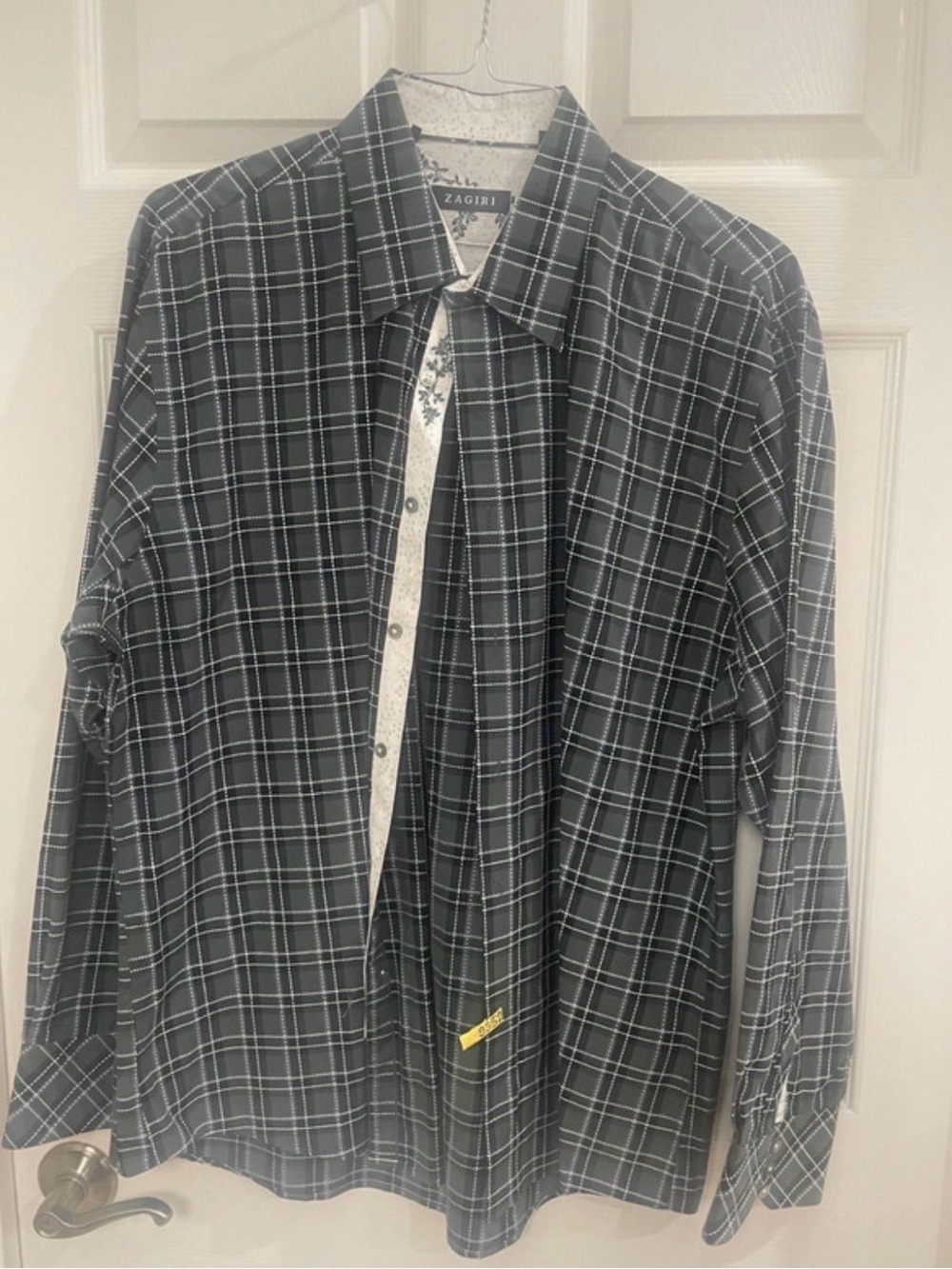 Zagiri Men's Black Plaid Dress Shirt - Tailored Long Sleeve
